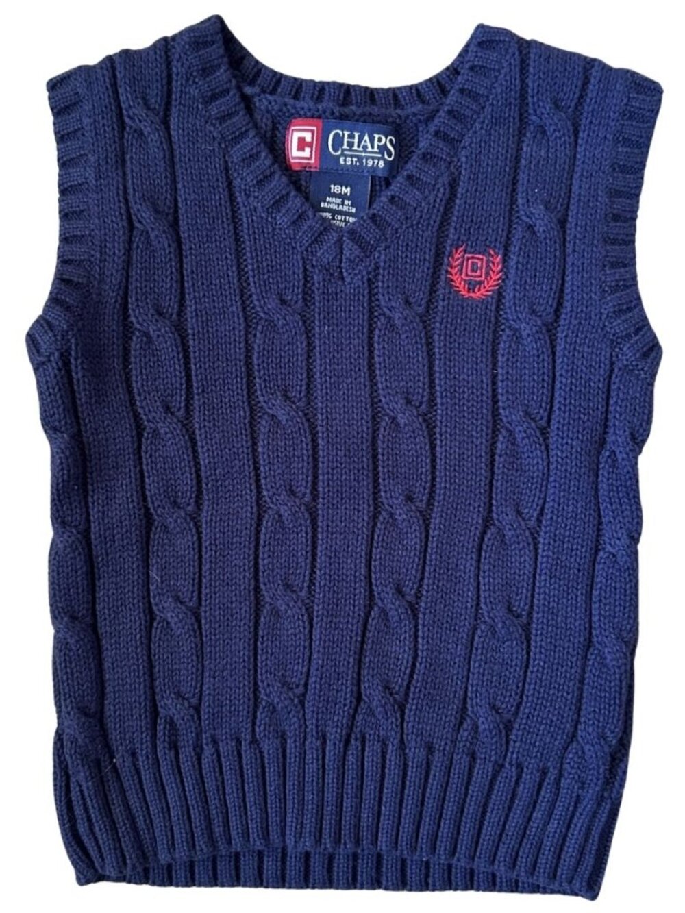 Chaps Navy Blue Sweater Vest, size 18mo